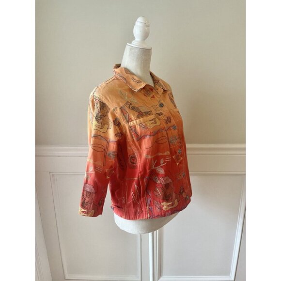 Drapers & Damons Petite M Prehistoric Theme Cotton Jacket NWOT - Picture 2 of 4